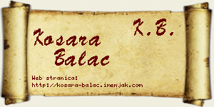 Kosara Balać vizit kartica